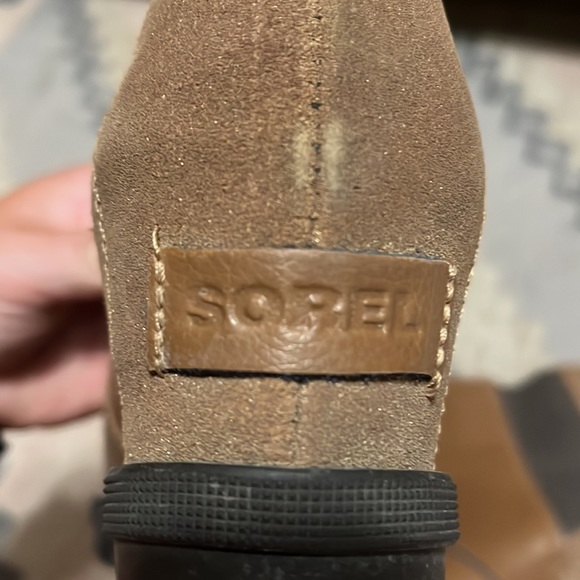 Sorel Joan of Arctic II Leather Sparkle Hidden Wedge Brown Boots. - Picture 9 of 13